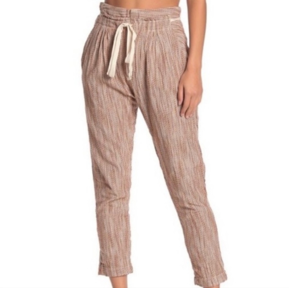 FREE PEOPLE Women's Cotton Ankle Tie Waist "Caraway" Pants, size 0